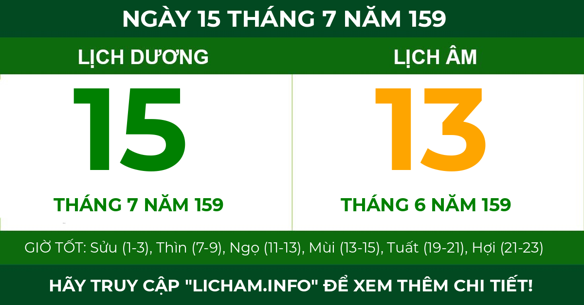 lịch âm ngày 15 tháng 7 năm 159