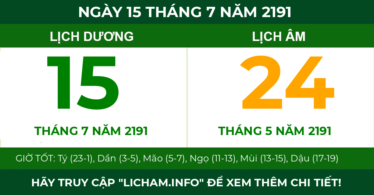lịch âm ngày 15 tháng 7 năm 2191