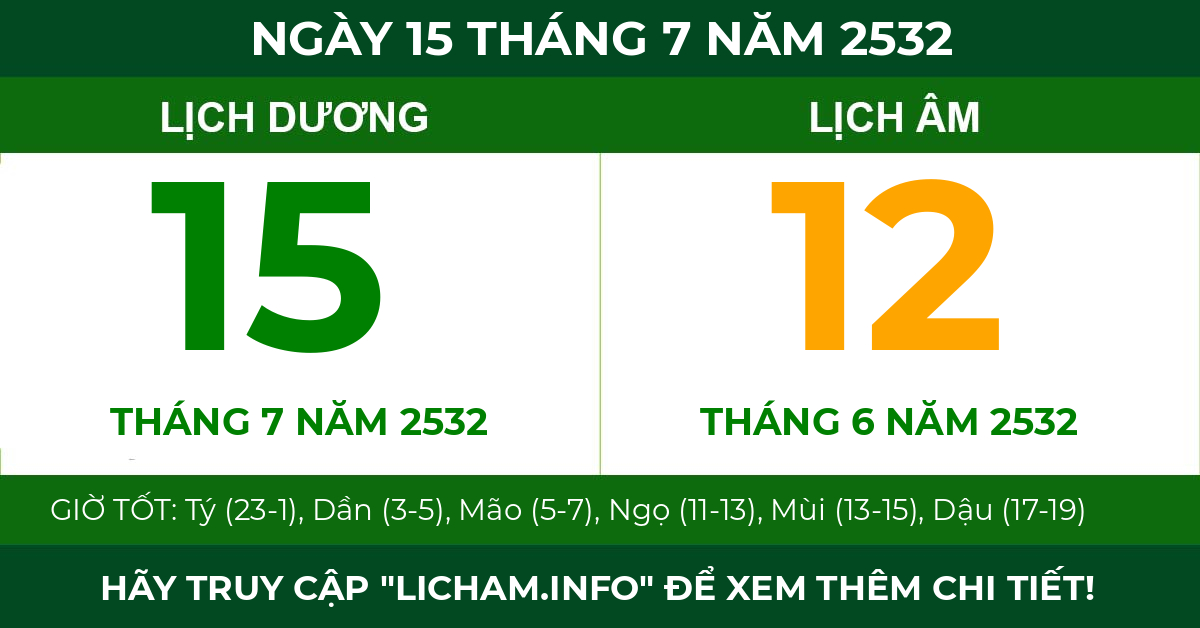 lịch âm ngày 15 tháng 7 năm 2532