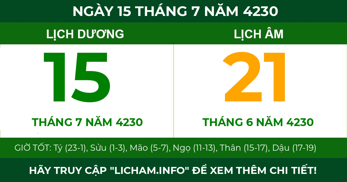 lịch âm ngày 15 tháng 7 năm 4230