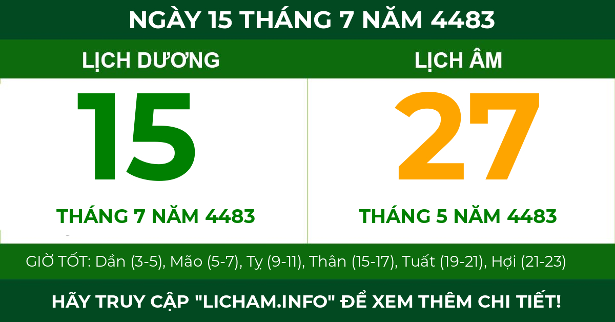 lịch âm ngày 15 tháng 7 năm 4483