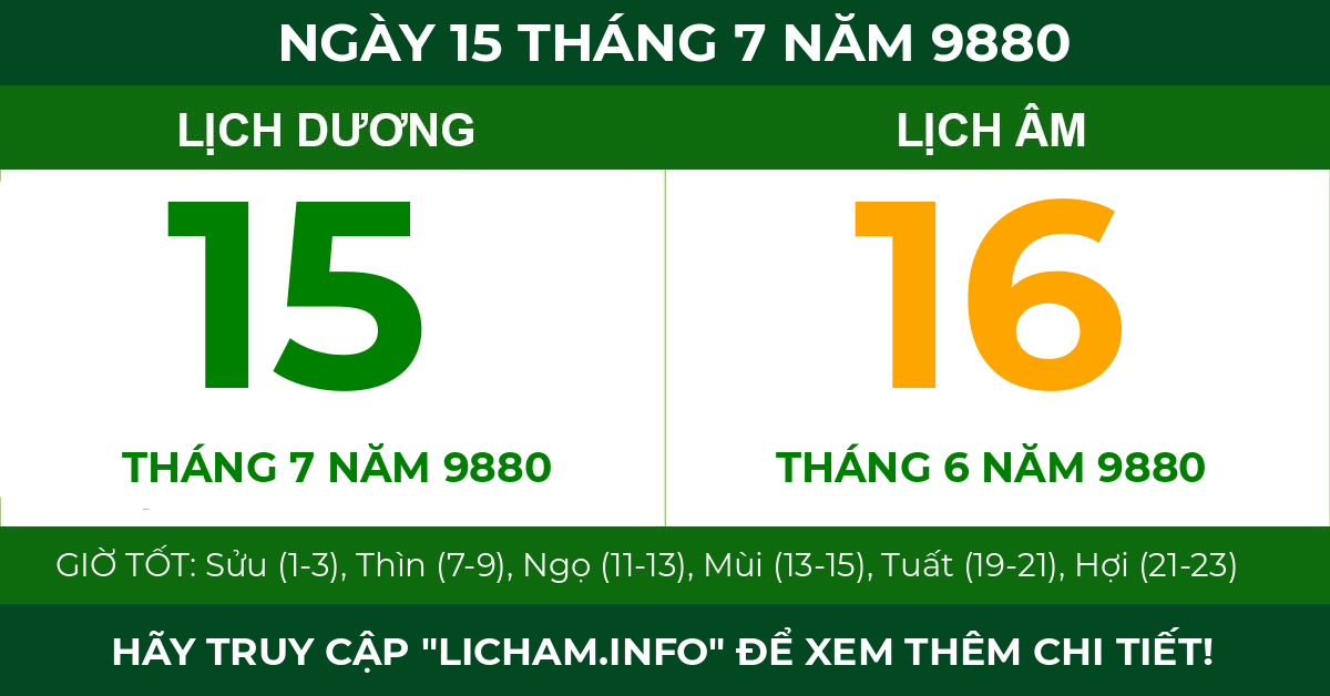 lịch âm ngày 15 tháng 7 năm 9880