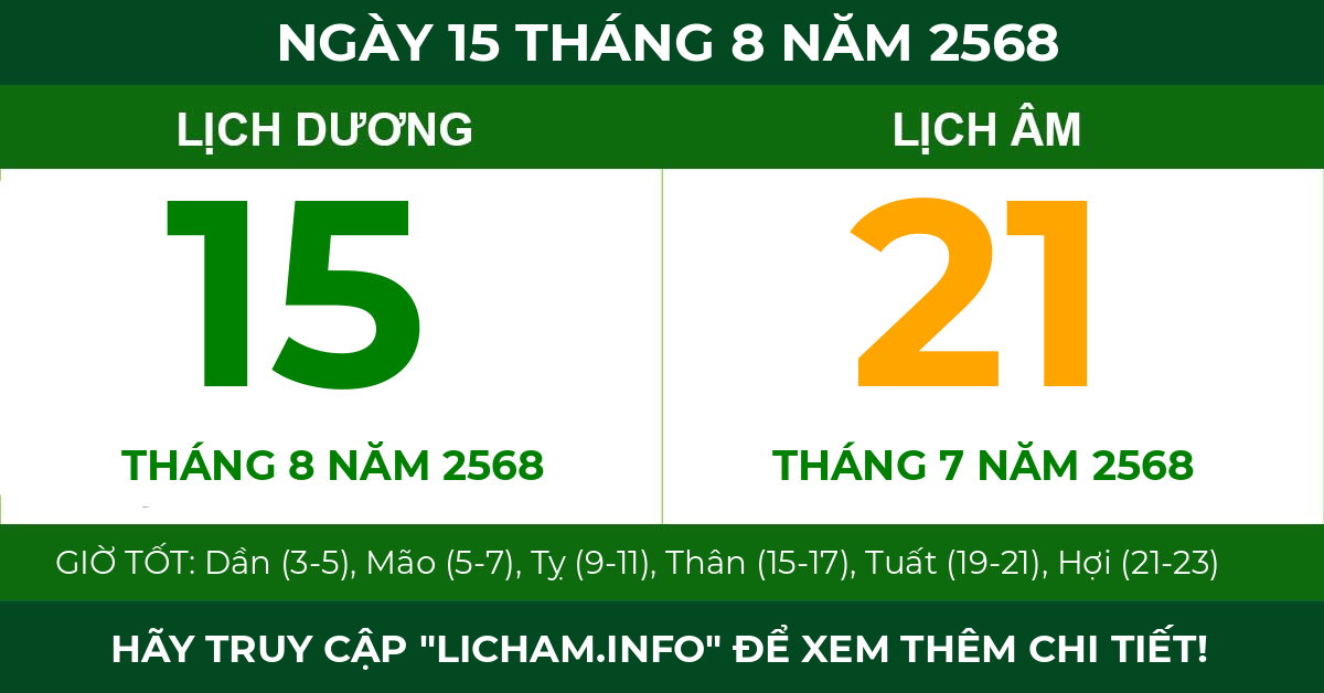 lịch âm ngày 15 tháng 8 năm 2568