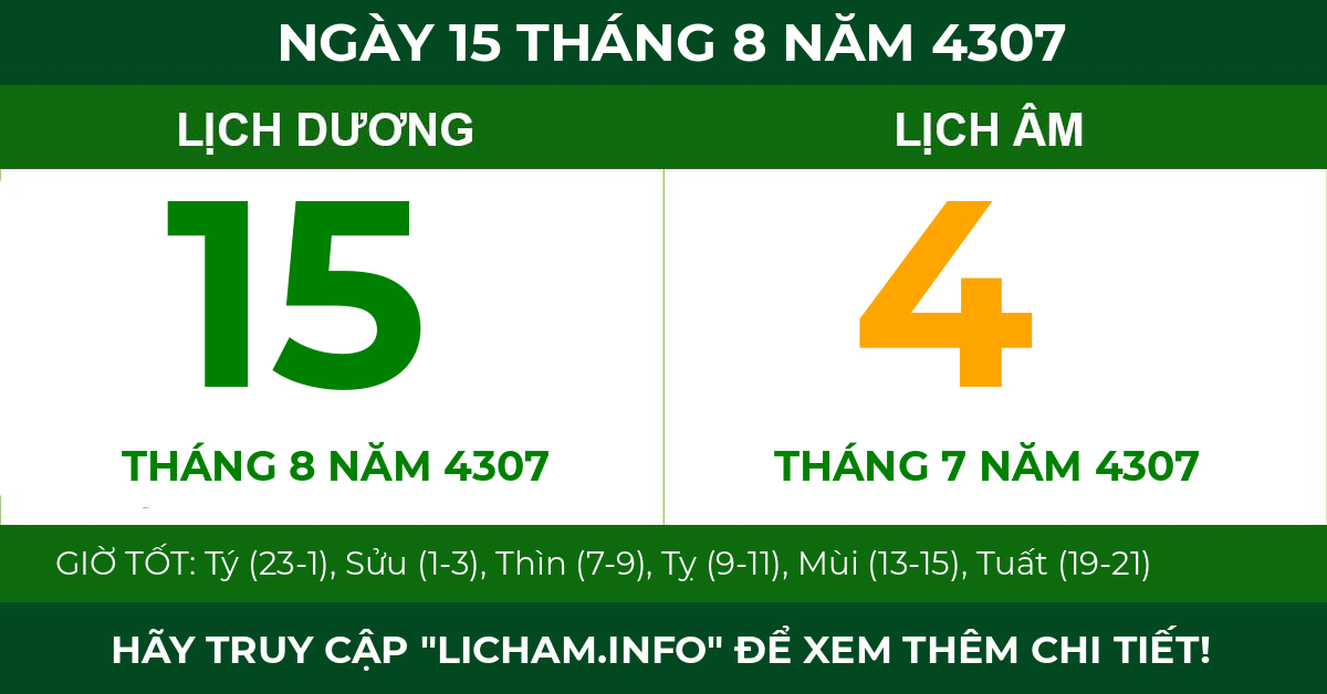 lịch âm ngày 15 tháng 8 năm 4307