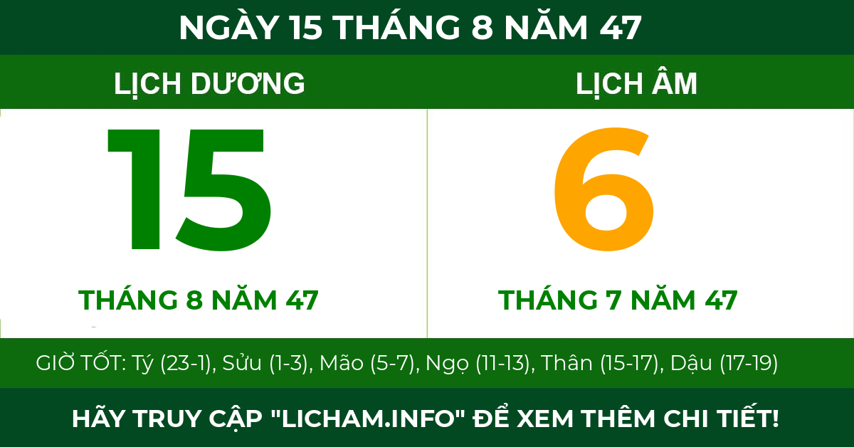 lịch âm ngày 15 tháng 8 năm 47