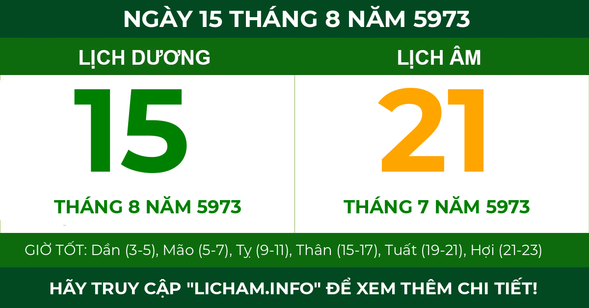 lịch âm ngày 15 tháng 8 năm 5973