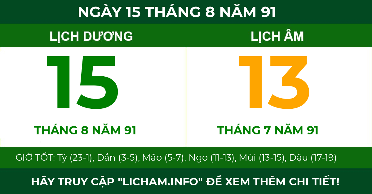lịch âm ngày 15 tháng 8 năm 91