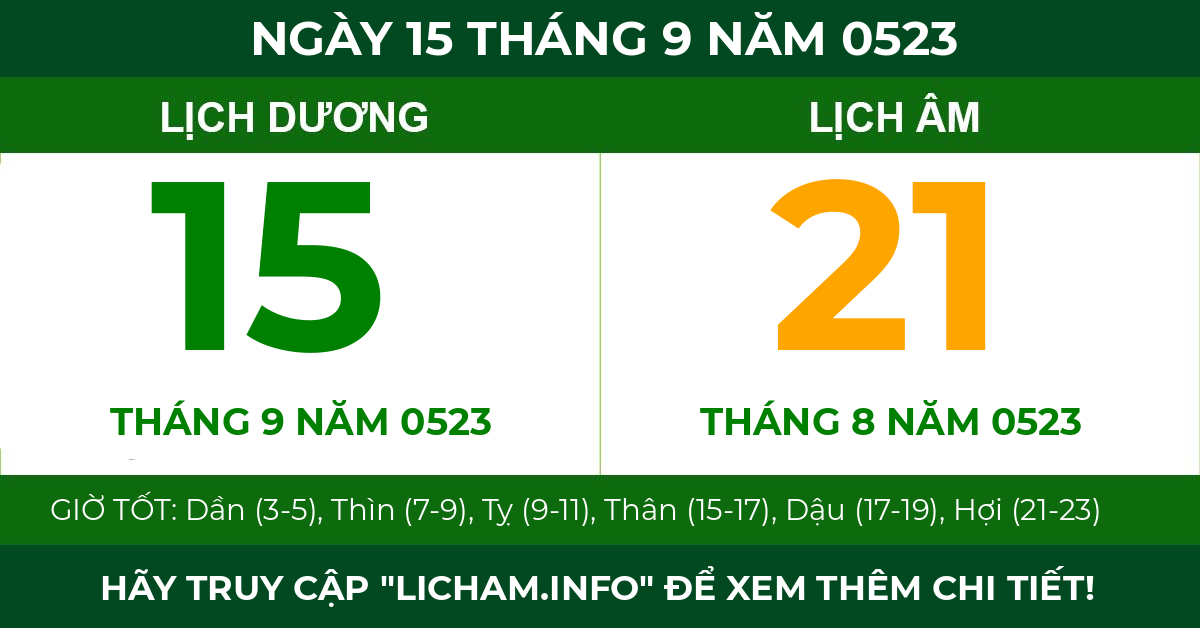 lịch âm ngày 15 tháng 9 năm 0523