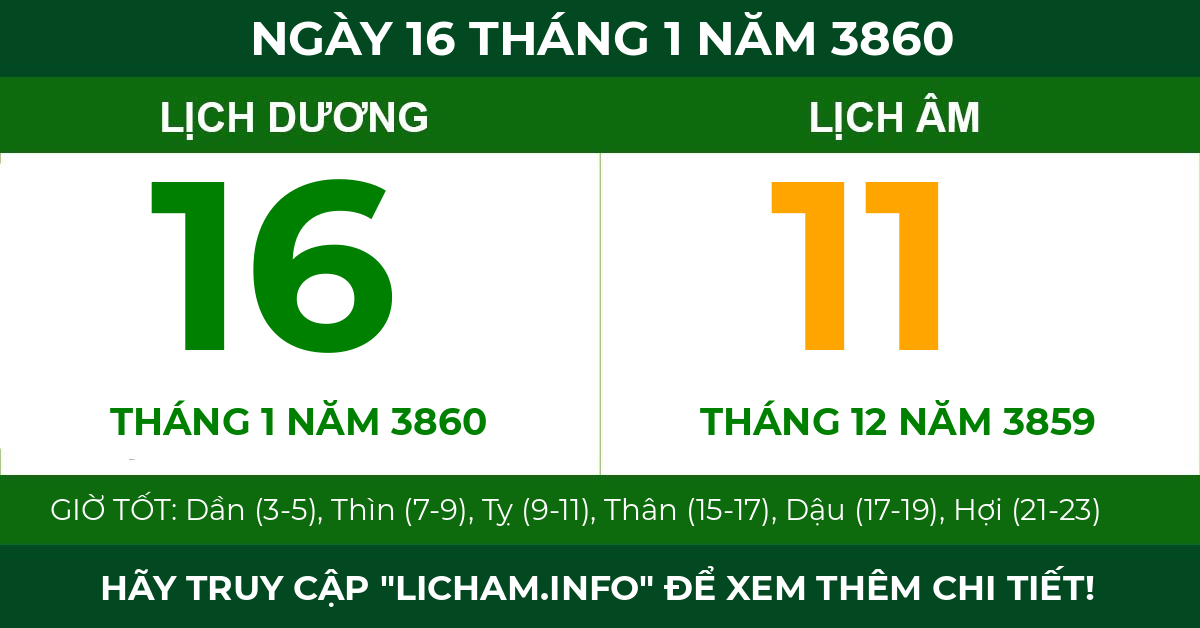 lịch âm ngày 16 tháng 1 năm 3860
