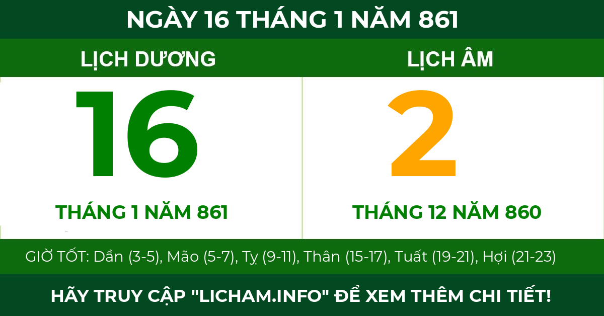 lịch âm ngày 16 tháng 1 năm 861