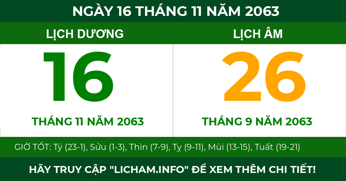 lịch âm ngày 16 tháng 11 năm 2063