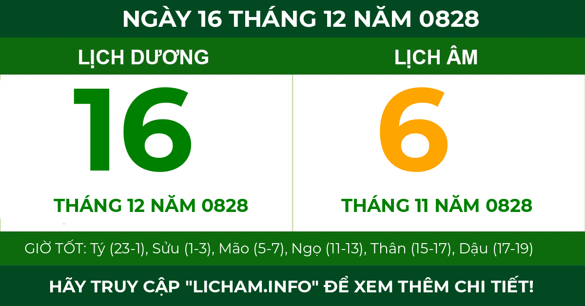lịch âm ngày 16 tháng 12 năm 0828