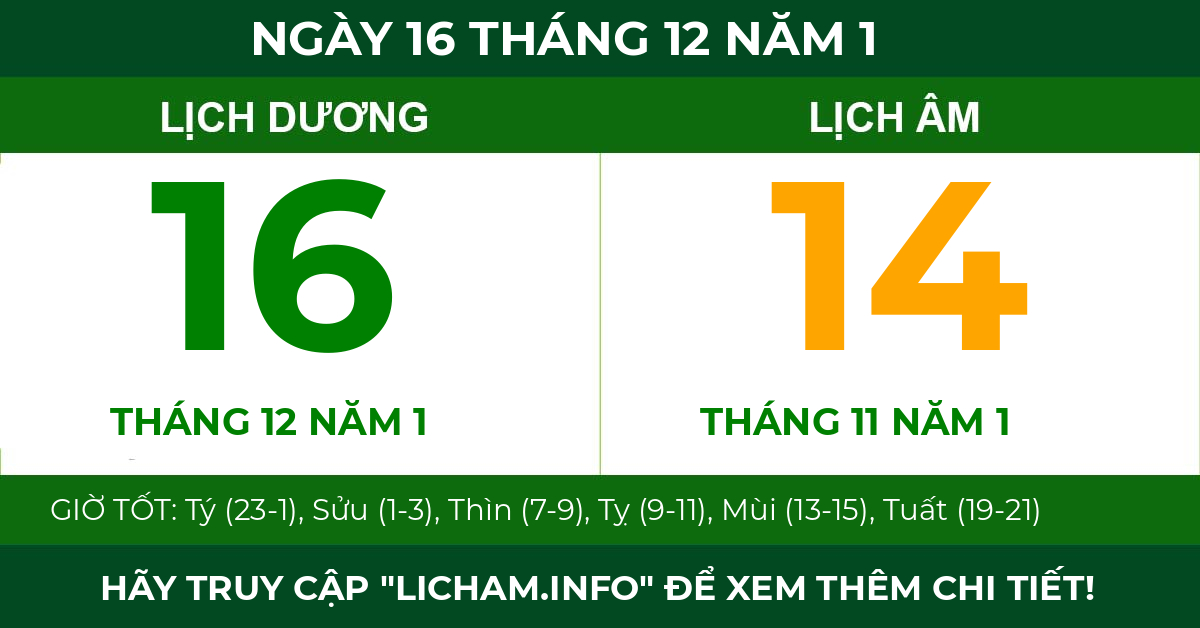 lịch âm ngày 16 tháng 12 năm 1