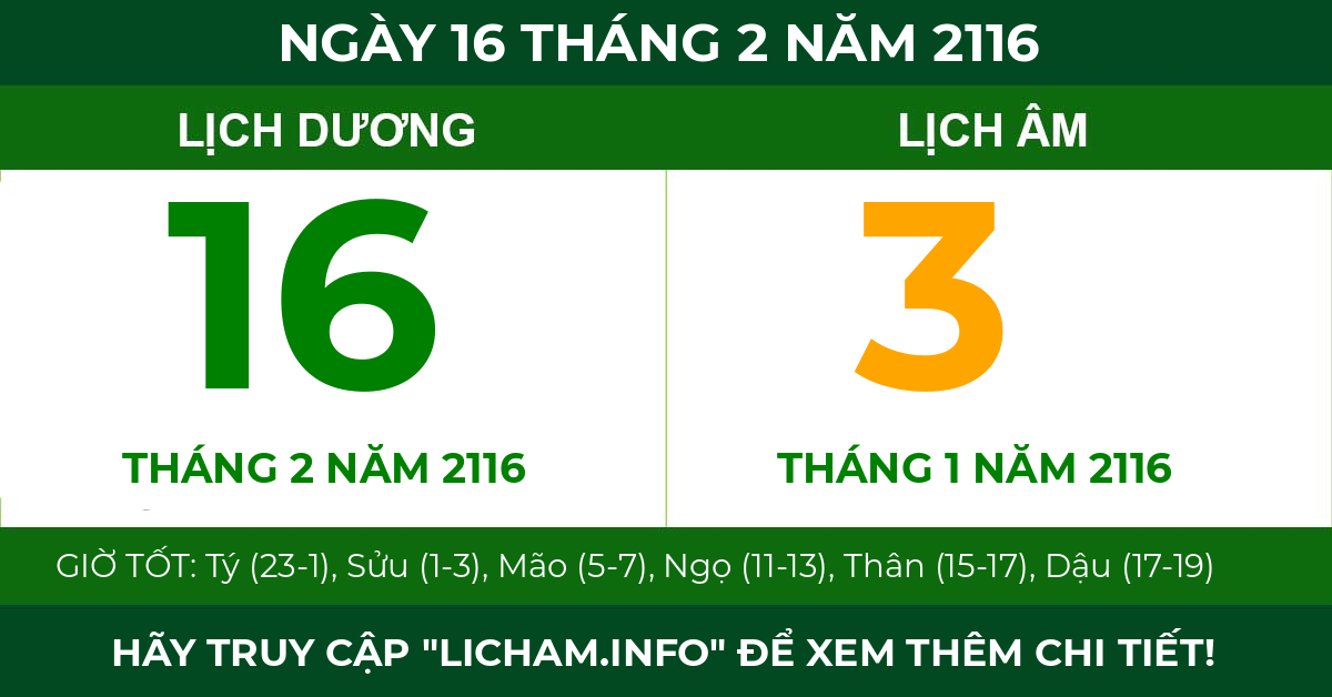 lịch âm ngày 16 tháng 2 năm 2116