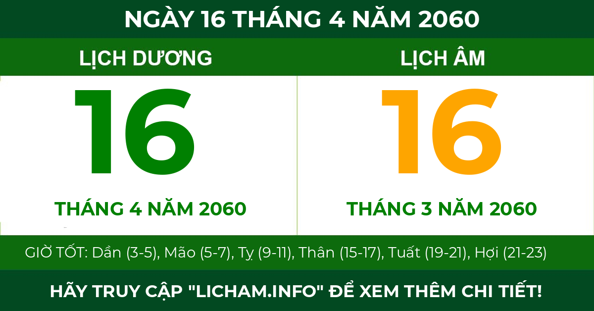lịch âm ngày 16 tháng 4 năm 2060