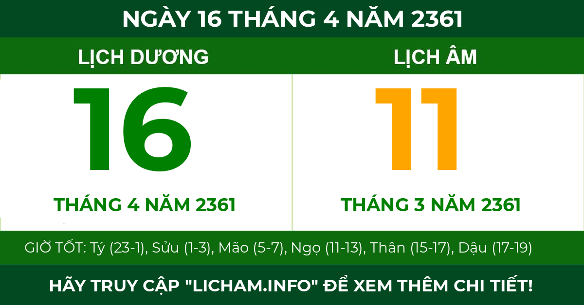 lịch âm ngày 16 tháng 4 năm 2361