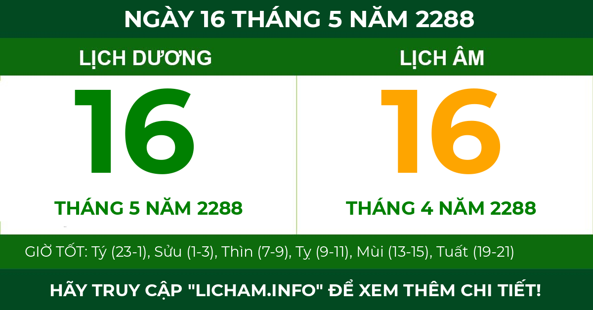 lịch âm ngày 16 tháng 5 năm 2288
