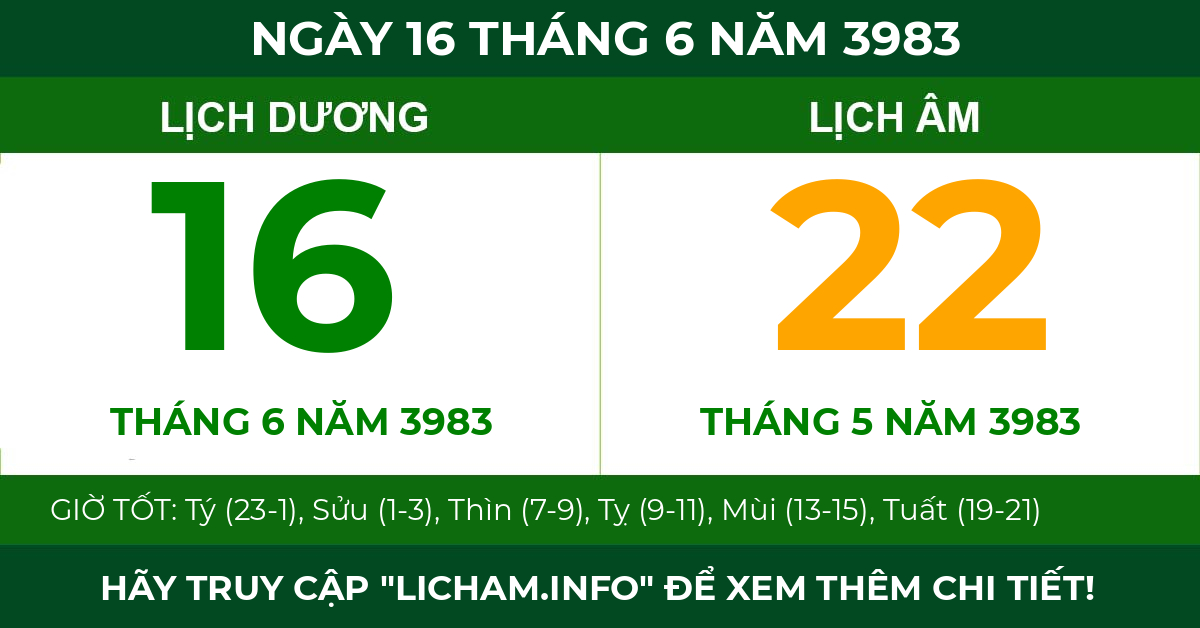lịch âm ngày 16 tháng 6 năm 3983
