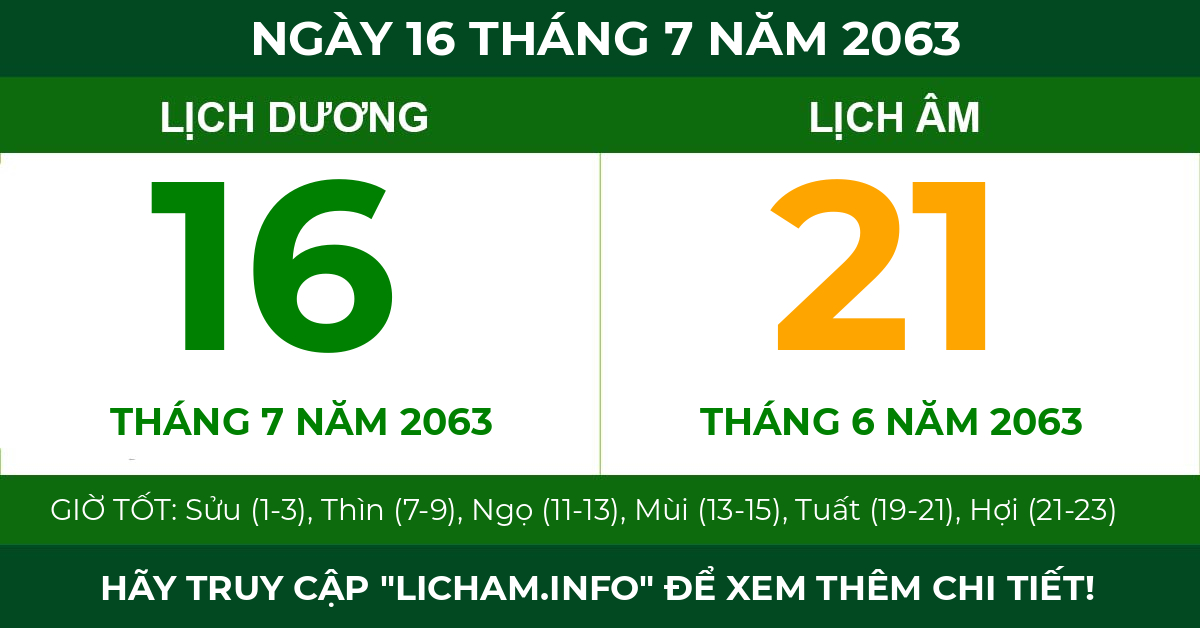lịch âm ngày 16 tháng 7 năm 2063