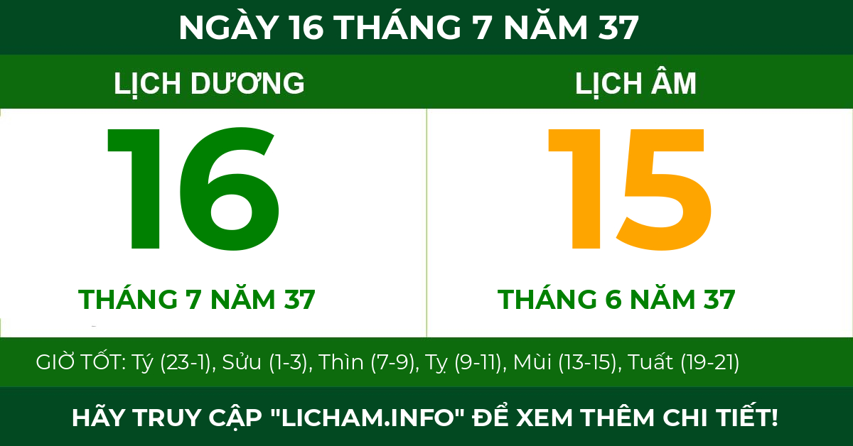 lịch âm ngày 16 tháng 7 năm 37