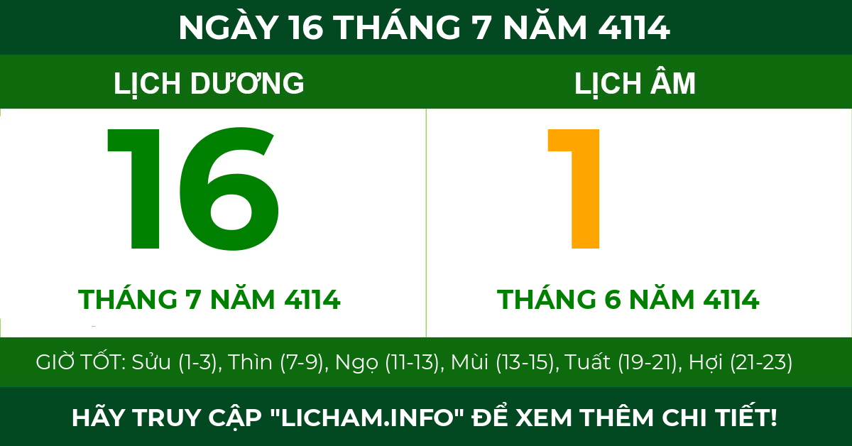 lịch âm ngày 16 tháng 7 năm 4114