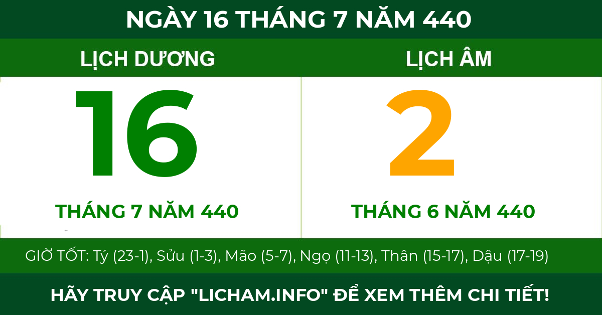lịch âm ngày 16 tháng 7 năm 440