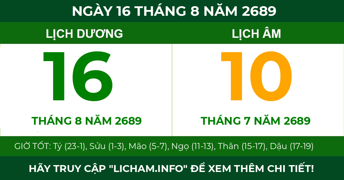 lịch âm ngày 16 tháng 8 năm 2689