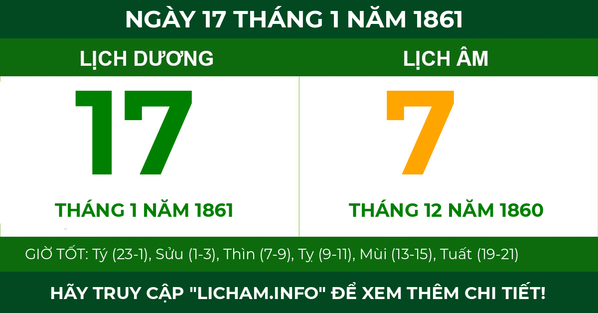 lịch âm ngày 17 tháng 1 năm 1861