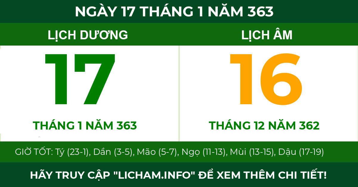 lịch âm ngày 17 tháng 1 năm 363