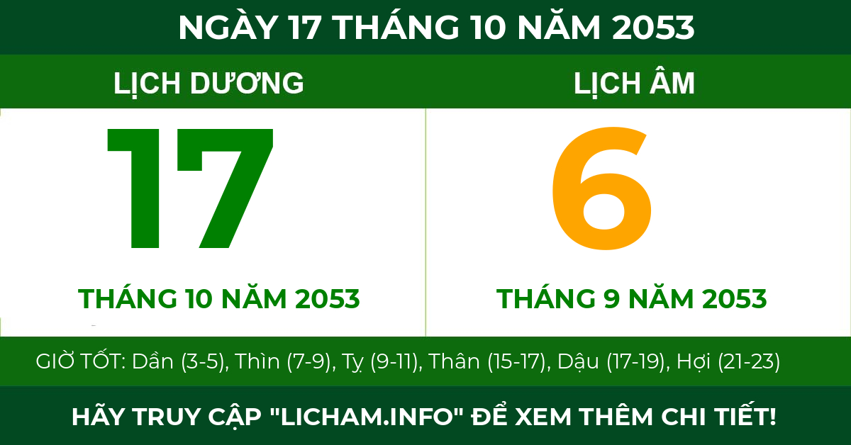 lịch âm ngày 17 tháng 10 năm 2053