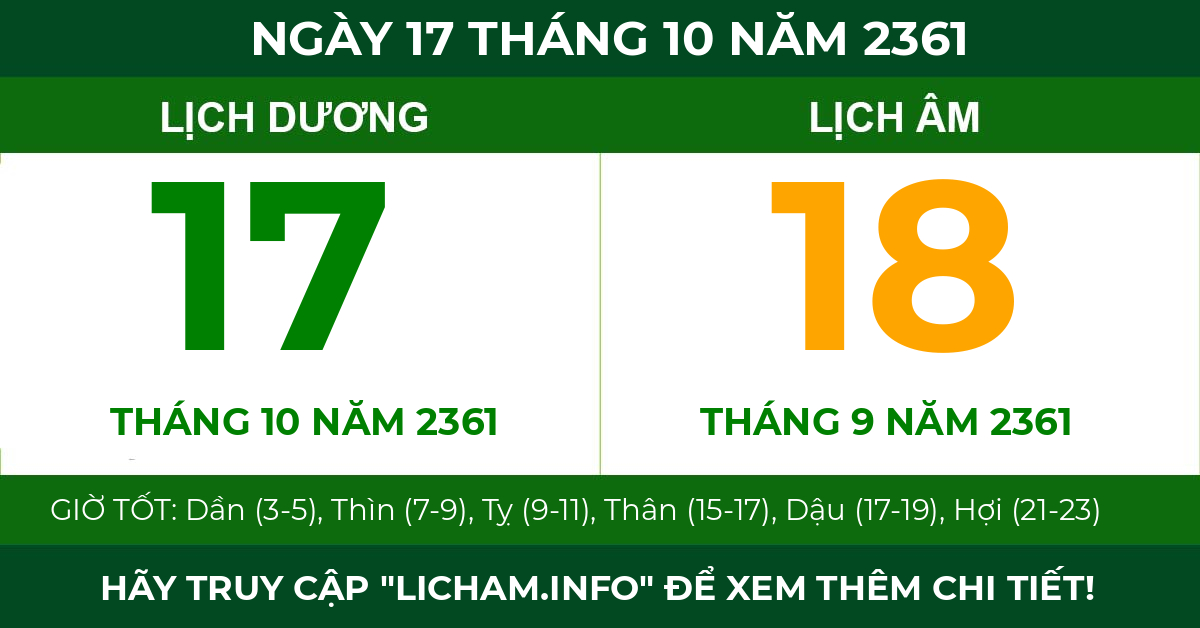 lịch âm ngày 17 tháng 10 năm 2361