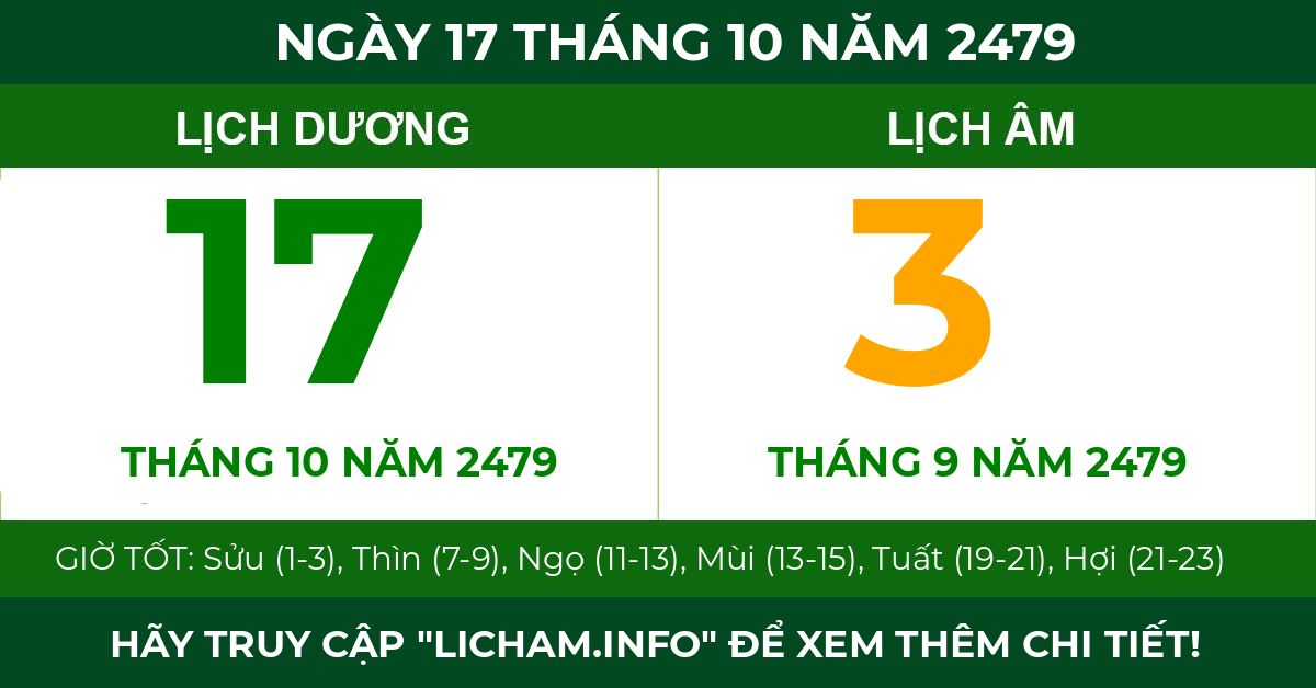 lịch âm ngày 17 tháng 10 năm 2479