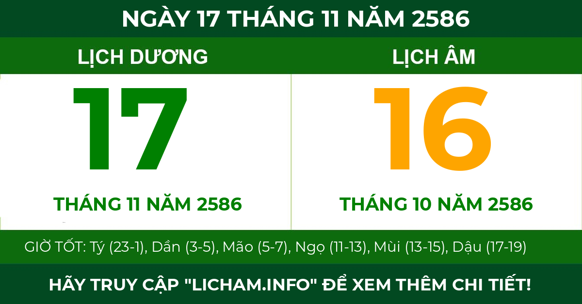 lịch âm ngày 17 tháng 11 năm 2586