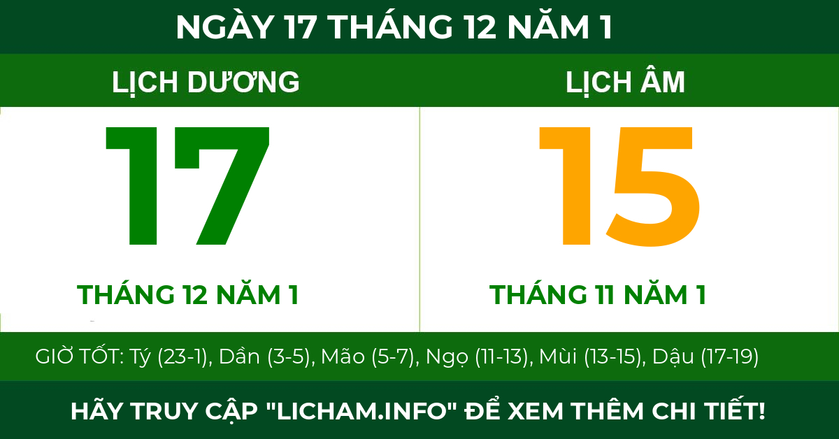 lịch âm ngày 17 tháng 12 năm 1