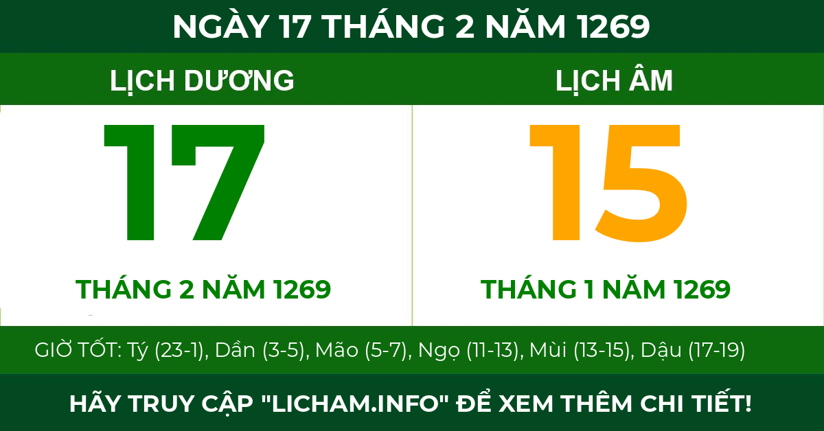 lịch âm ngày 17 tháng 2 năm 1269