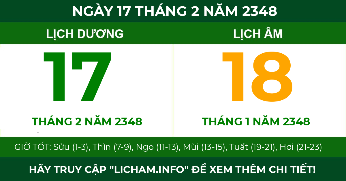 lịch âm ngày 17 tháng 2 năm 2348