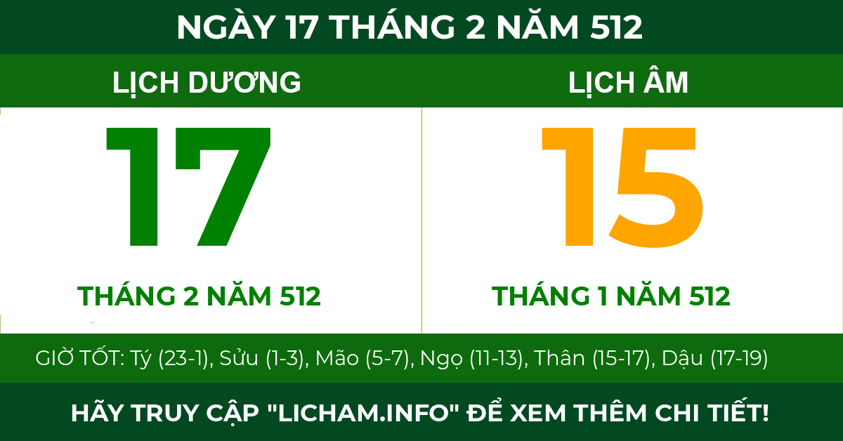 lịch âm ngày 17 tháng 2 năm 512