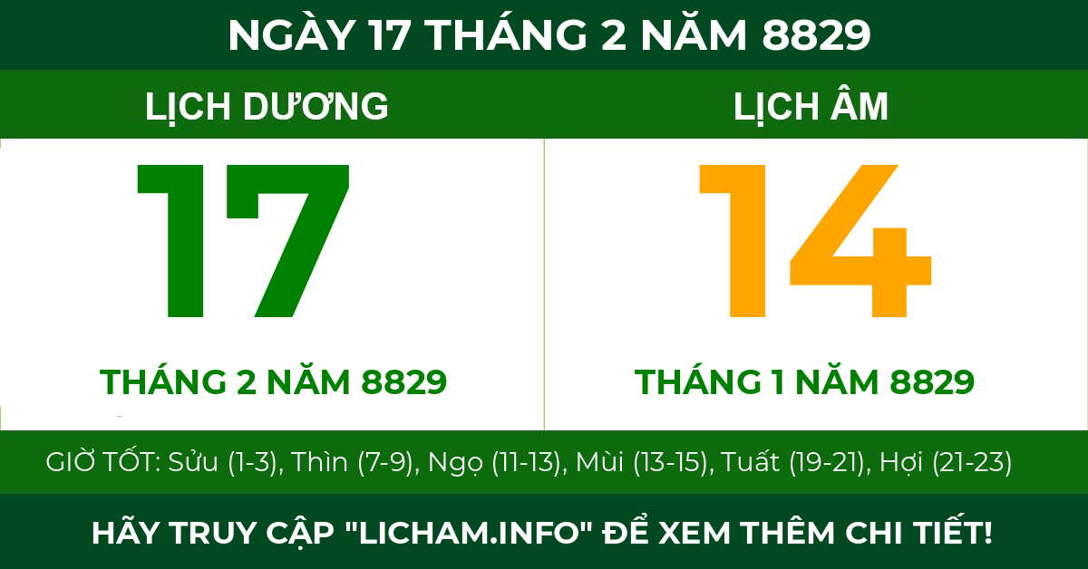 lịch âm ngày 17 tháng 2 năm 8829