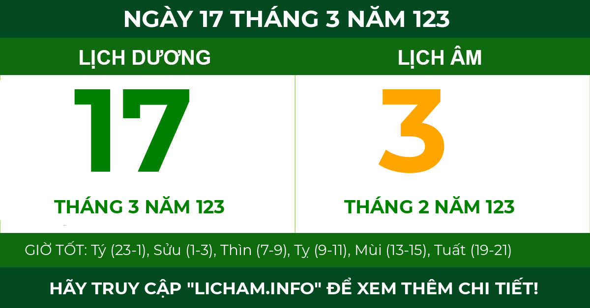 lịch âm ngày 17 tháng 3 năm 123