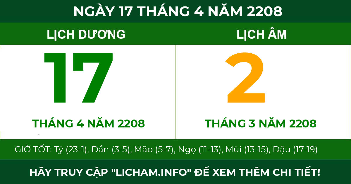 lịch âm ngày 17 tháng 4 năm 2208