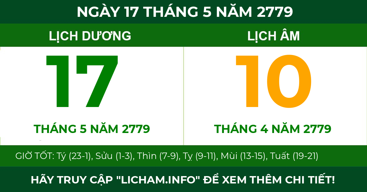 lịch âm ngày 17 tháng 5 năm 2779