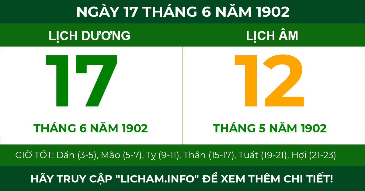 lịch âm ngày 17 tháng 6 năm 1902