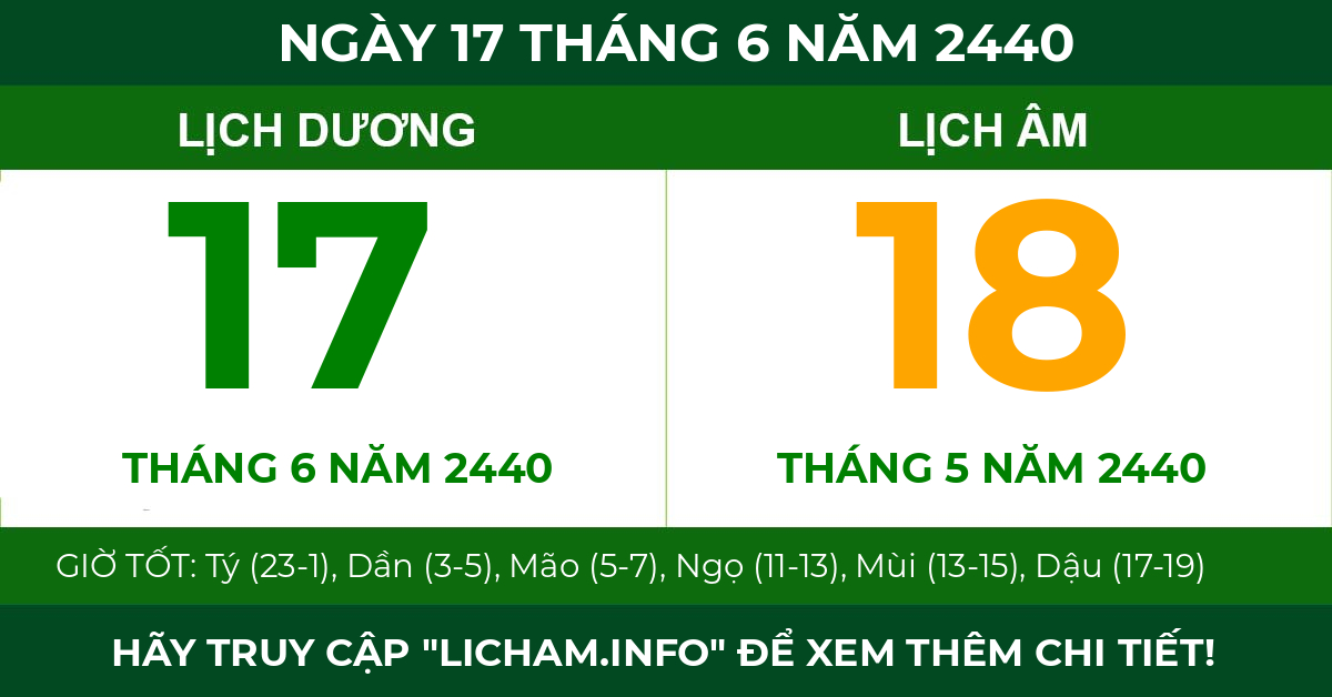 lịch âm ngày 17 tháng 6 năm 2440