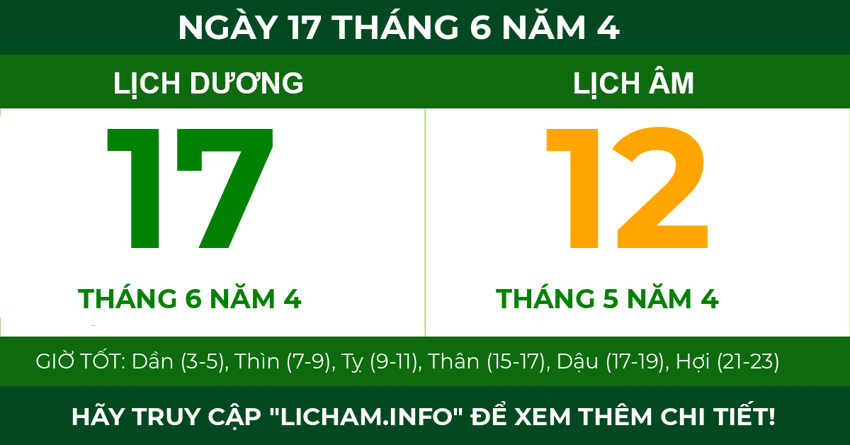 lịch âm ngày 17 tháng 6 năm 4