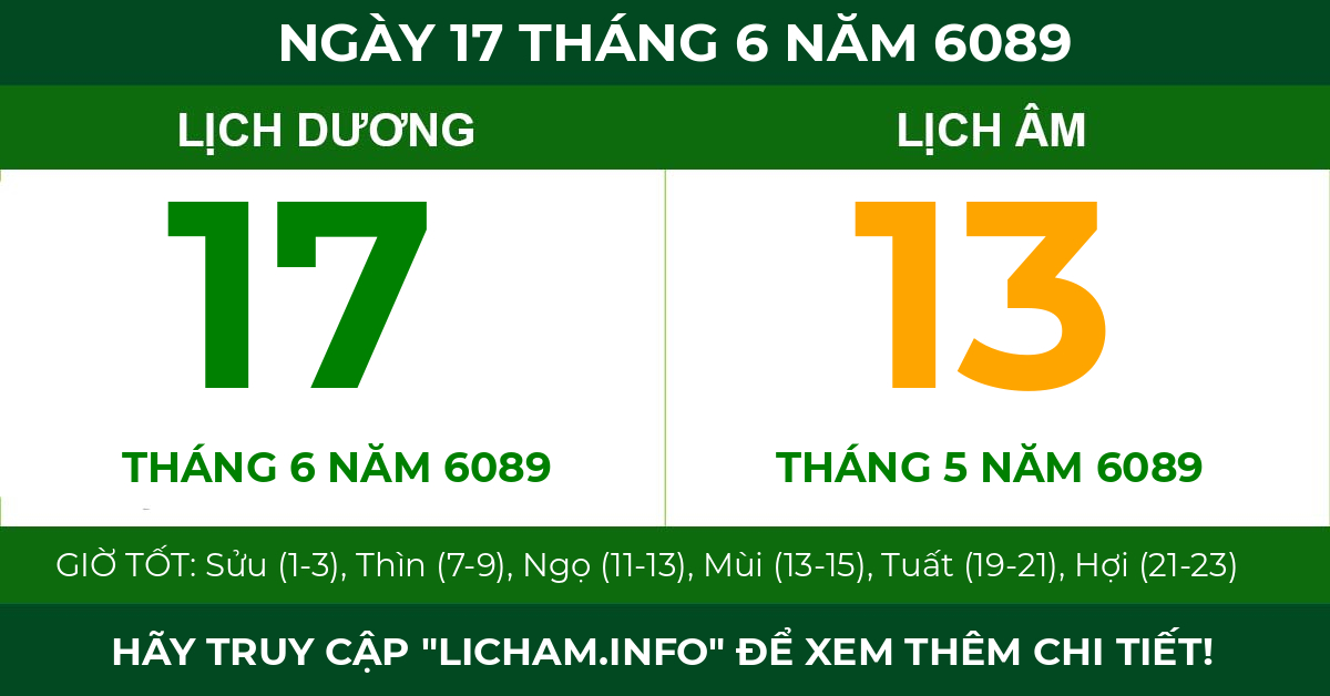 lịch âm ngày 17 tháng 6 năm 6089
