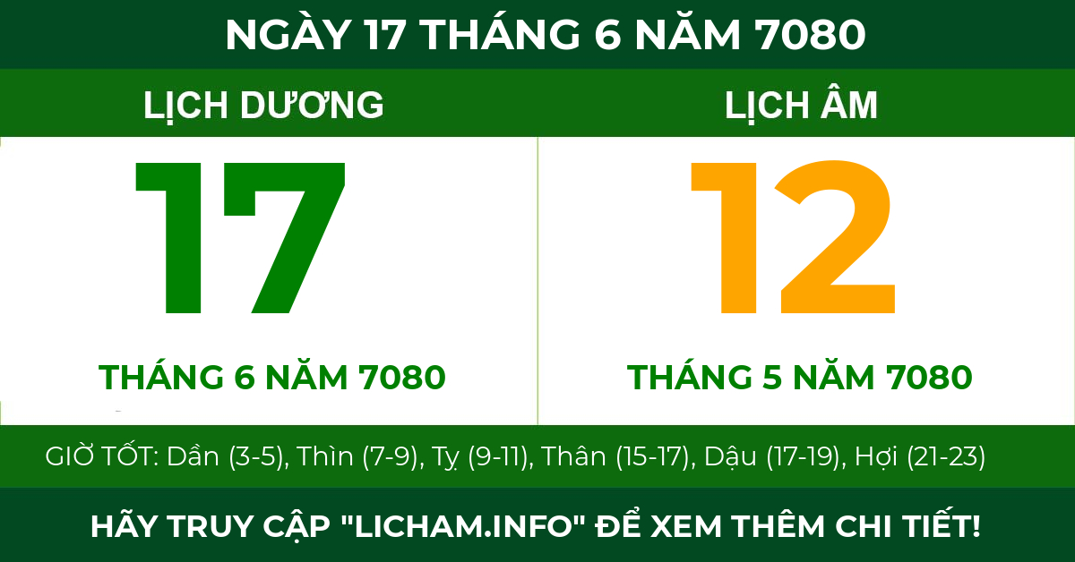 lịch âm ngày 17 tháng 6 năm 7080
