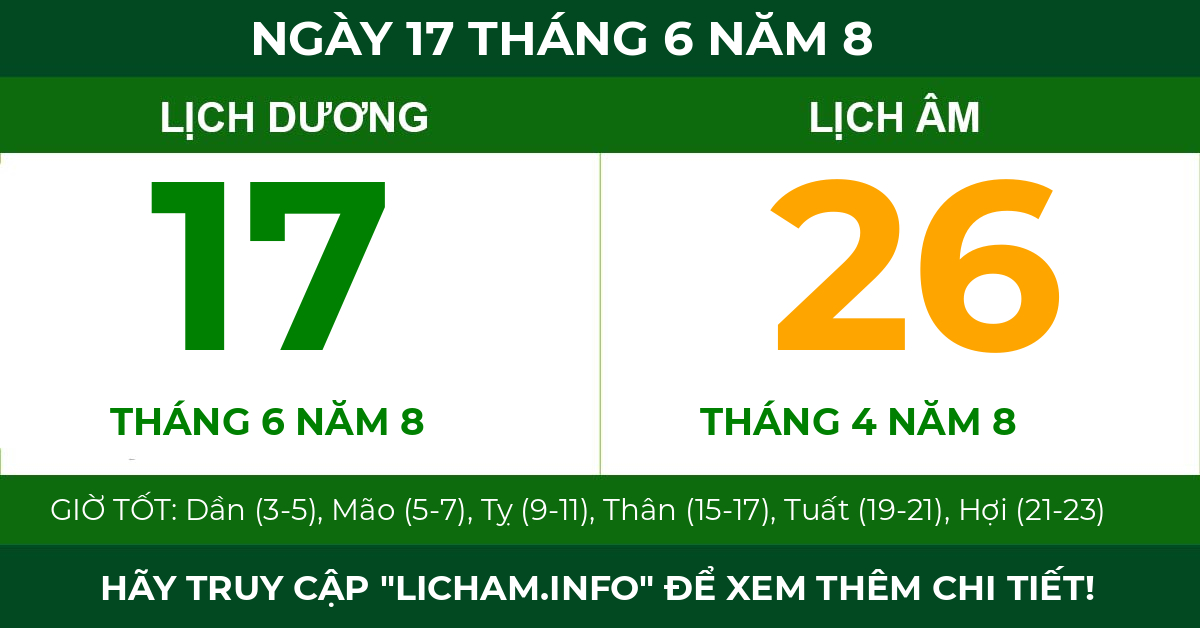 lịch âm ngày 17 tháng 6 năm 8