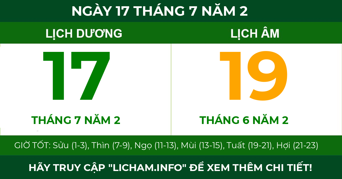 lịch âm ngày 17 tháng 7 năm 2