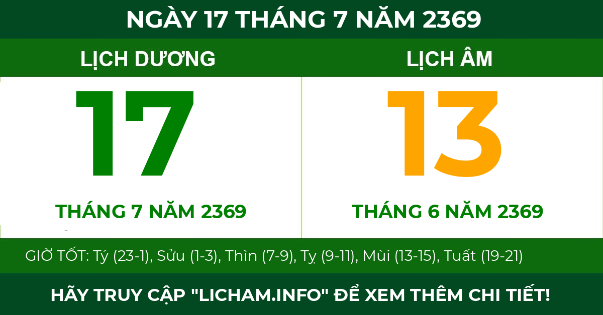 lịch âm ngày 17 tháng 7 năm 2369
