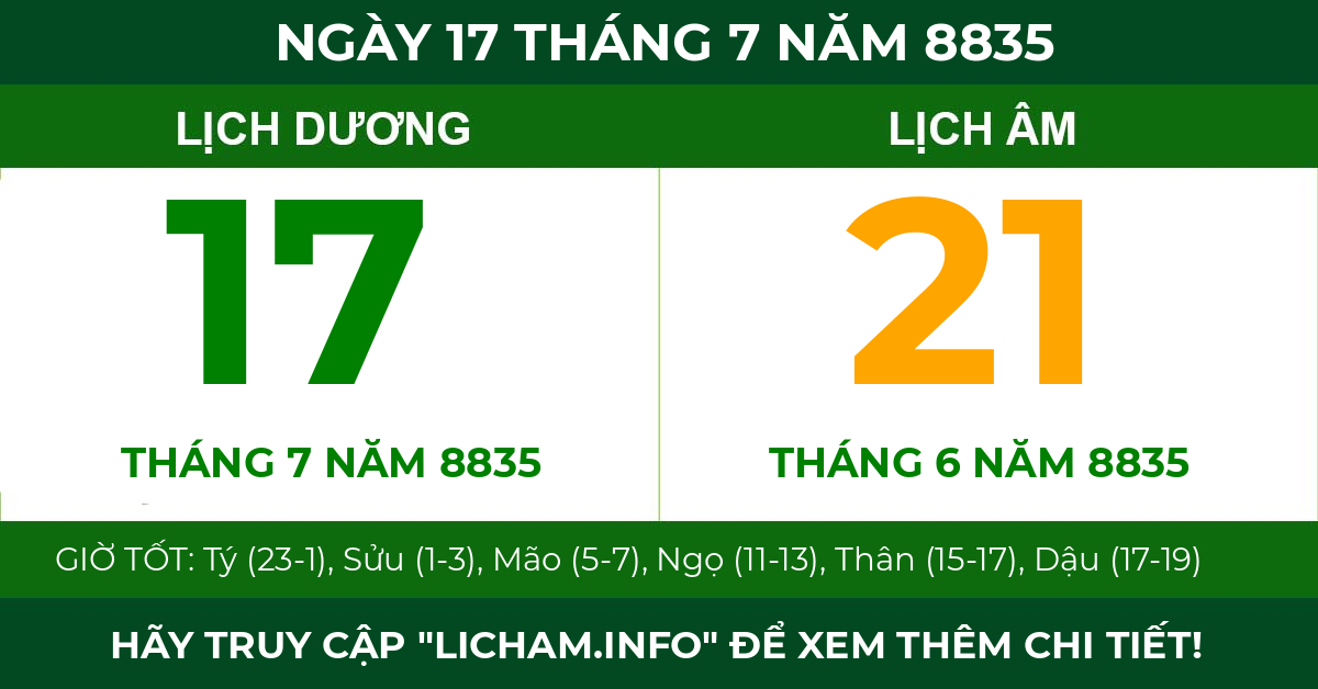 lịch âm ngày 17 tháng 7 năm 8835